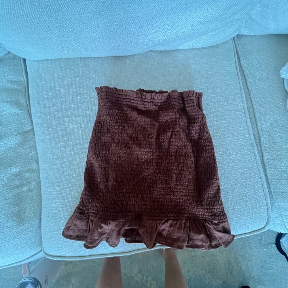 Abercrombie & Fitch Chocolate Brown Smocked Mini Skirt